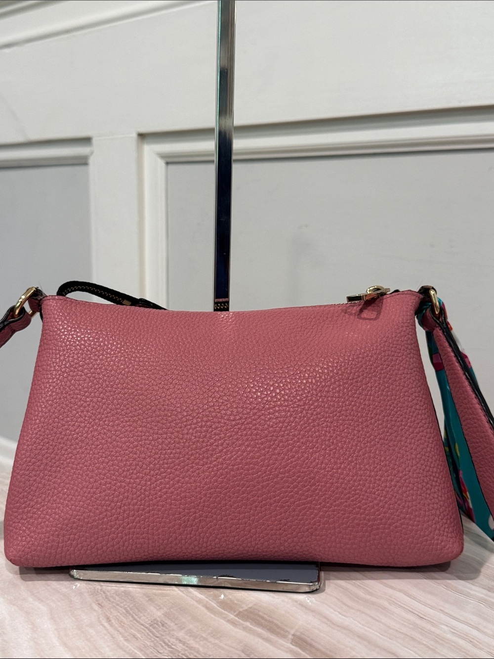 Marc Jacobs Bag The Cosmo Pink Leather Crossbody Striped Strap Bag - Picture 9 of 17